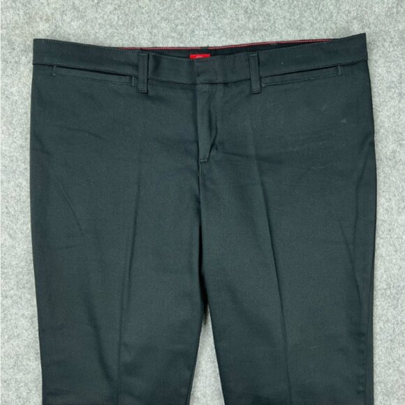 Dickies FR603 Womens Relaxed Fit Stretch Twill Capri Chino Work Slacks, Black - Picture 1 of 3